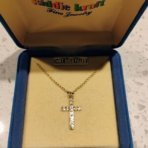 Kiddie Kraft 14KT Gold Filled Child's Cross Pendant Necklace